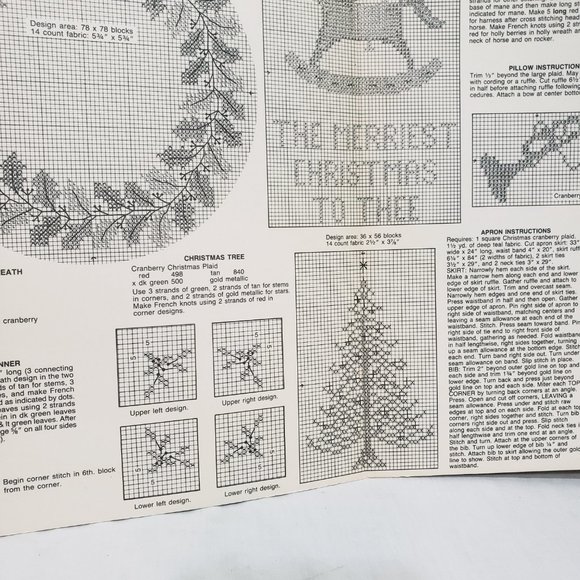 A Charles Craft Christmas Cross Stitch Leaflet Country Pat Waters 1987 Tree - Picture 4 of 4